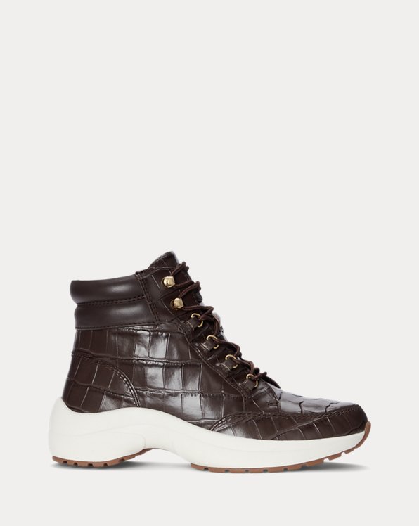 Rylee Embossed Leather High-Top Trainer