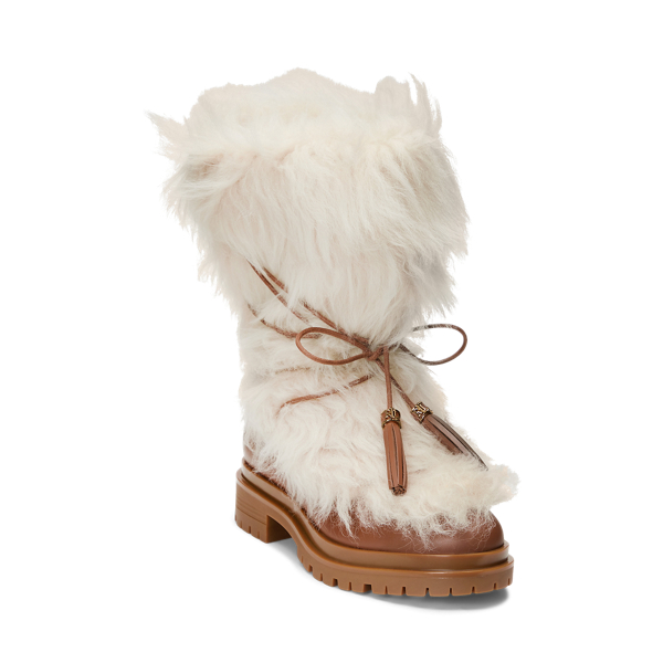 Lauren Celia Shearling & Burnished Leather Boot 2