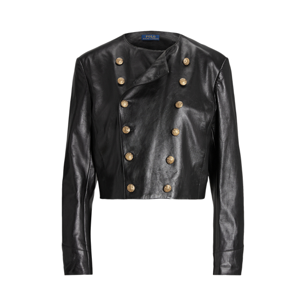 Cropped Lambskin Leather Jacket