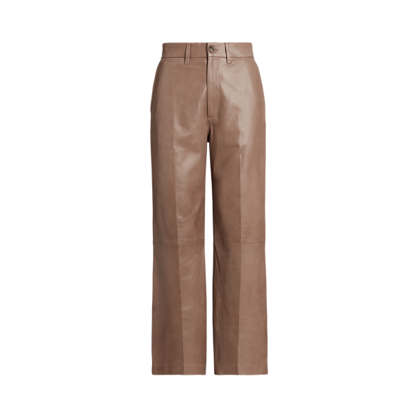 Lambskin Cropped Wide-Leg Trouser