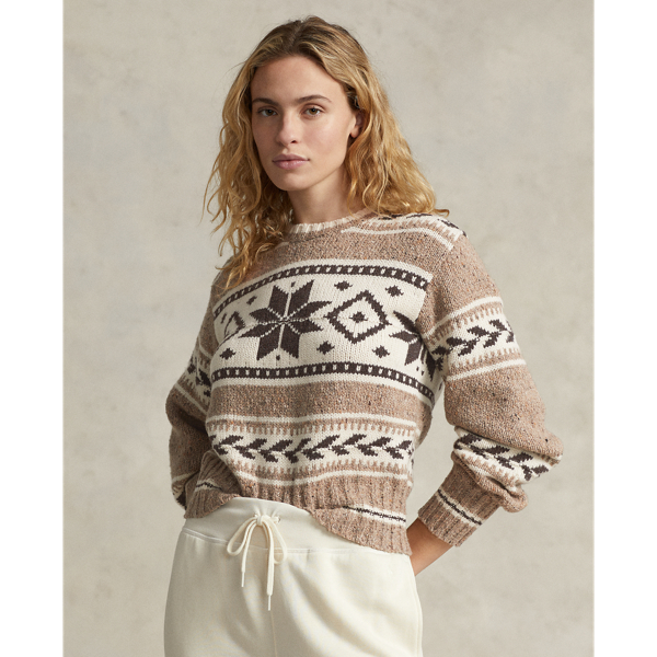 新品】RRL Intarsia-Knit Linen-BlendSweater www.facillogistica.com.br