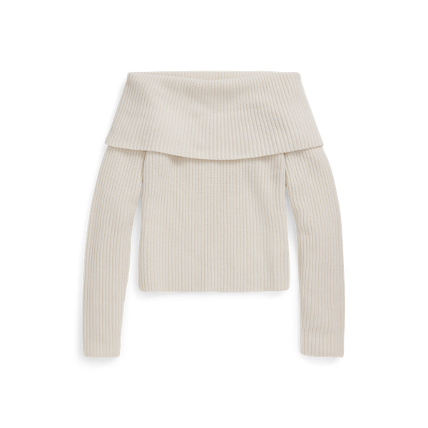 Rib Wool-Cashmere Off-Shoulder Jumper for Women | Ralph Lauren® BR