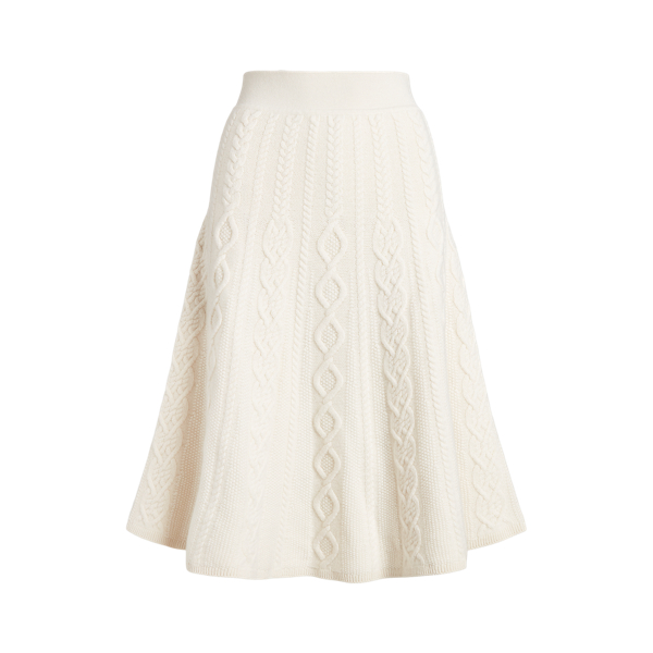 Multi-Cable Wool-Cashmere A-Line Skirt for Women | Ralph Lauren® BR