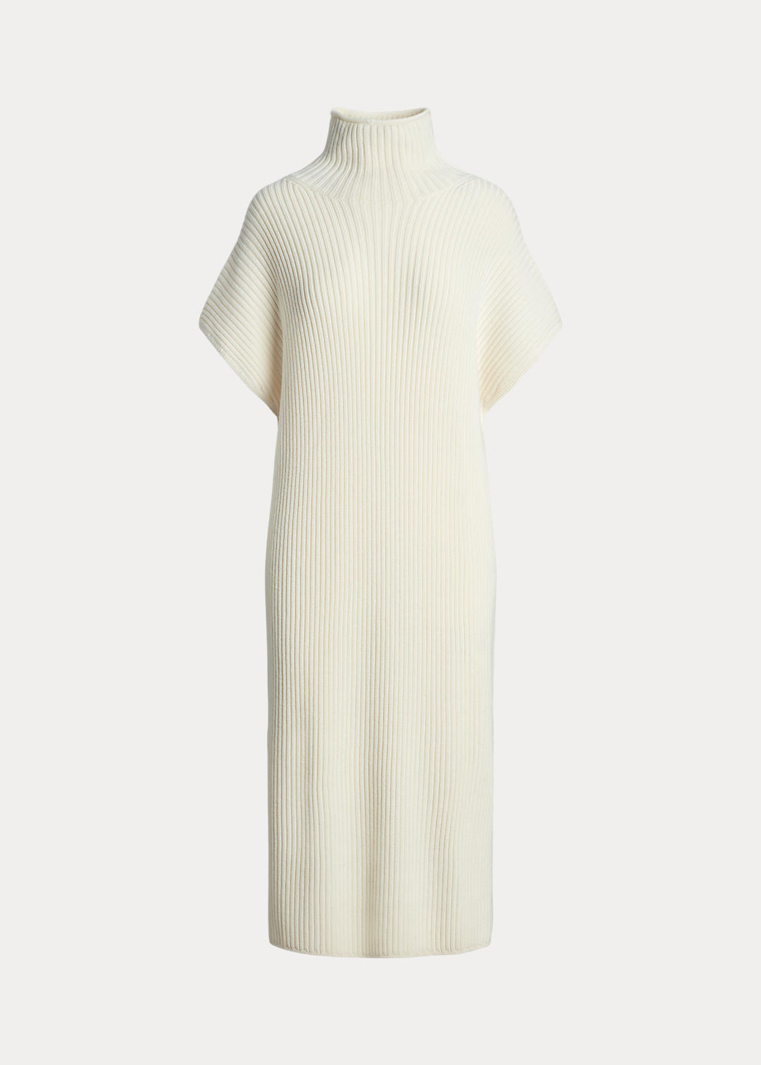 Rib-Knit Wool Mockneck Sweater Dress