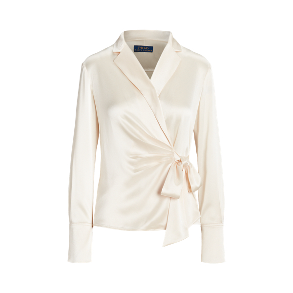 Blusa cruzada de cetim