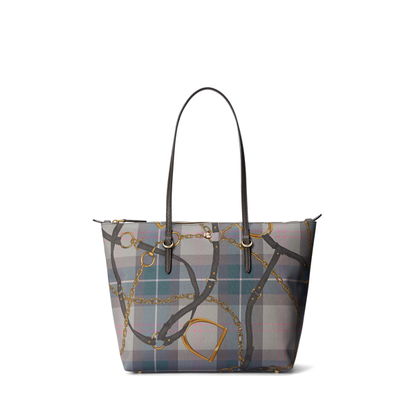 Belting-Print Oxford Medium Keaton Tote for Women | Ralph LaurenÂ® UK