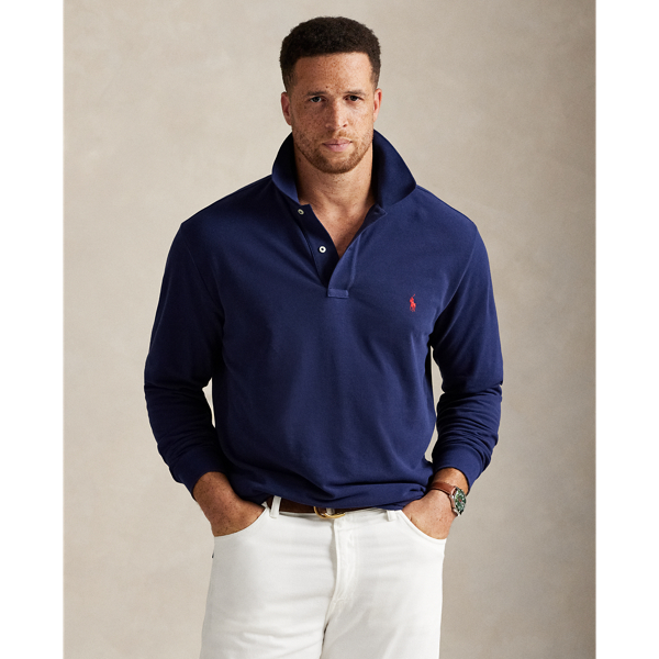 An American style standard since 1972, the Polo shirt has been imitated but never matched. Over the decades,  Ralph Lauren Lauren has reimagined his signature style in a wide array of colours and fits, yet all retain the quality and attention to detail of the iconic original. This long-sleeve Big & Tall version is made from our highly breathable cotton mesh, which offers a textured look and a soft feel.