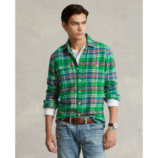 Top 31+ imagen ralph lauren plaid shirt mens