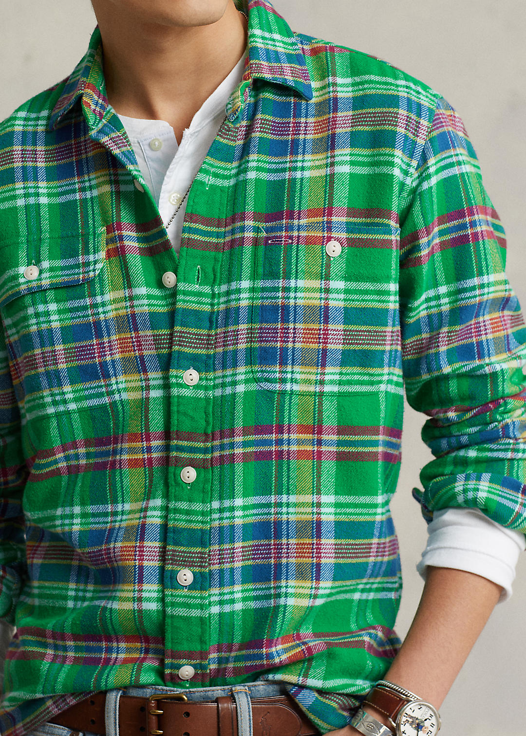 Omite tectonic În mod normal  Classic Fit Plaid Flannel Workshirt for Men | Ralph Lauren® UK