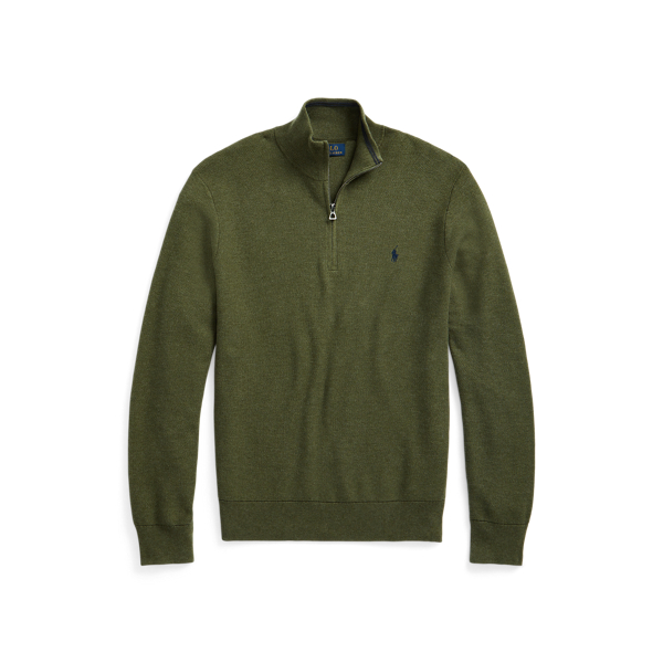Mesh-Knit Cotton Quarter-Zip Jumper