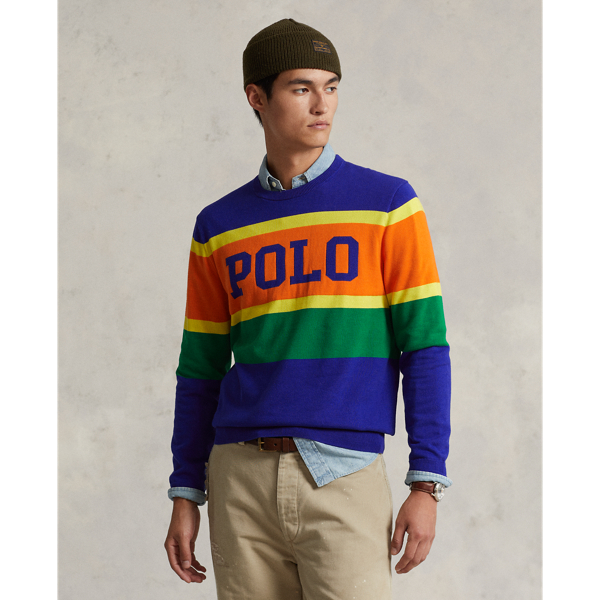 Pull à logo en coton rayé pour Men Ralph Lauren® FR
