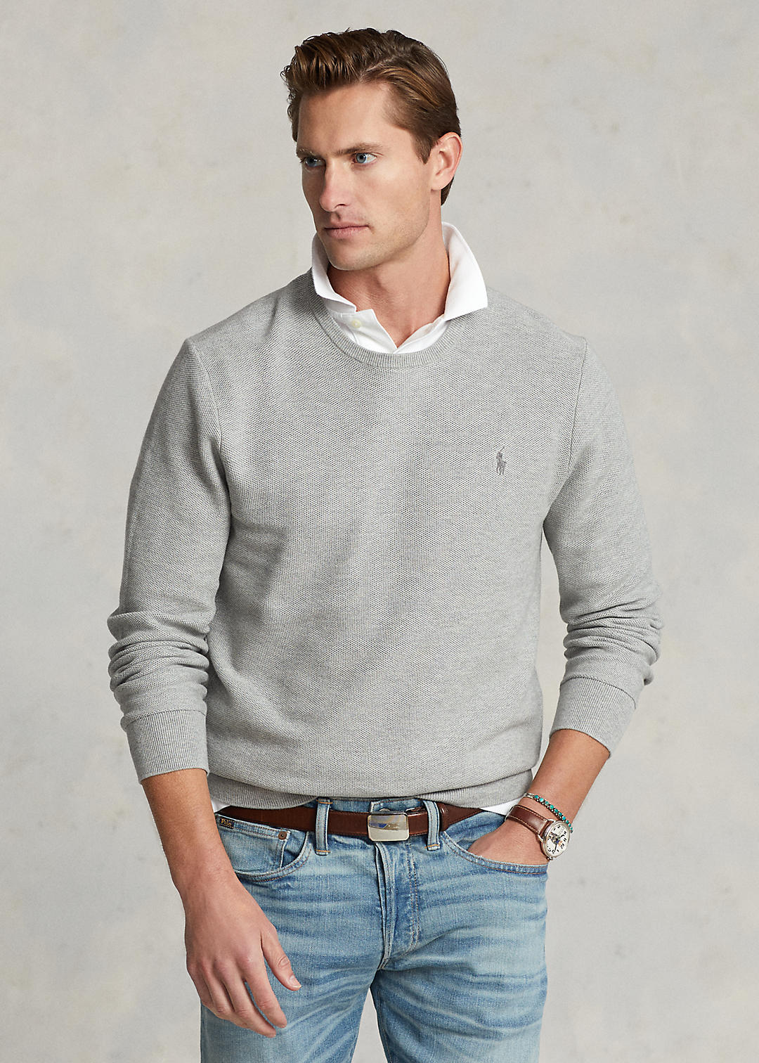 Polo Ralph Lauren Mesh-Knit Cotton Crewneck Sweater 1