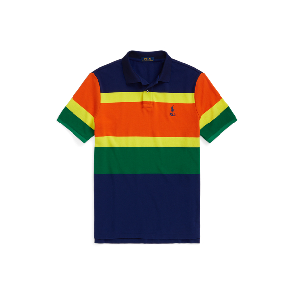 Camisa Polo em malha às riscas