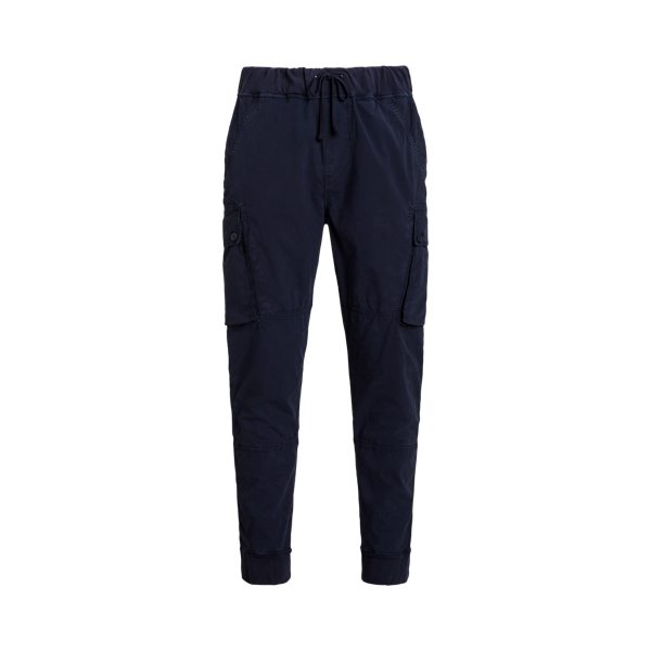 Pantalon cargo classique fuselé popeline