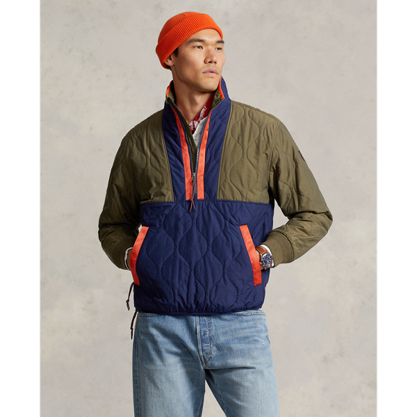 Water-Repellent Quilted Pullover Jacket