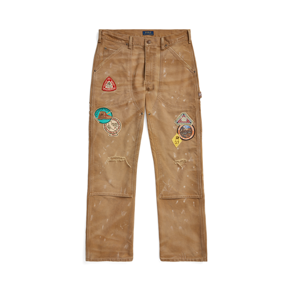 Relaxed Fit Distressed Canvas Trouser