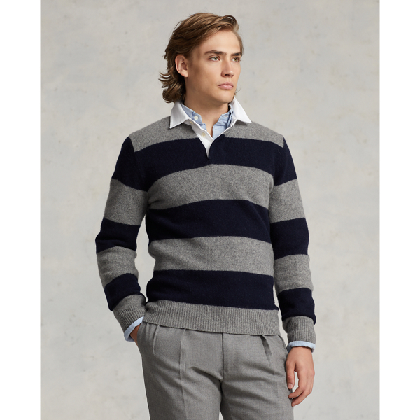 Striped Wool-Cashmere Rugby Jumper for Men | Ralph Lauren® BE