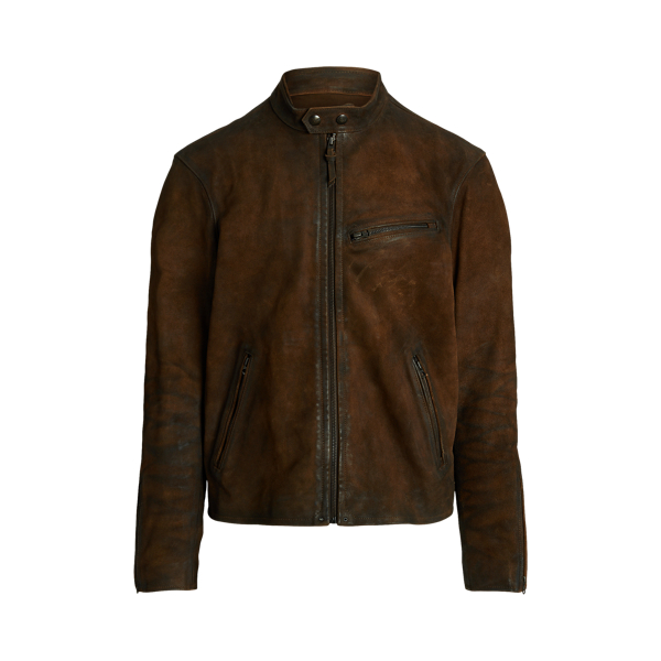 Veste Café Racer en daim brut
