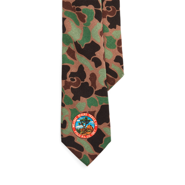 Gravata camuflado em challis de lã