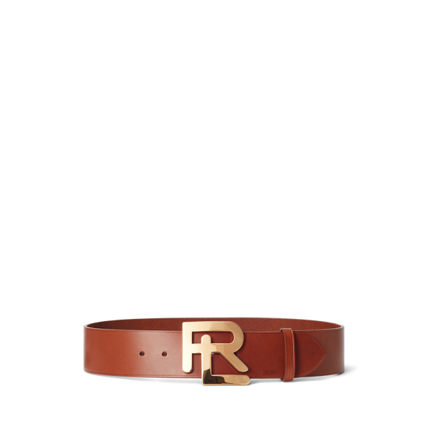 Ceinture large RL en cuir de vachette