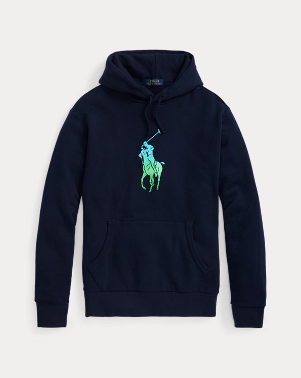 Ombré fleece hoodie met Big Pony