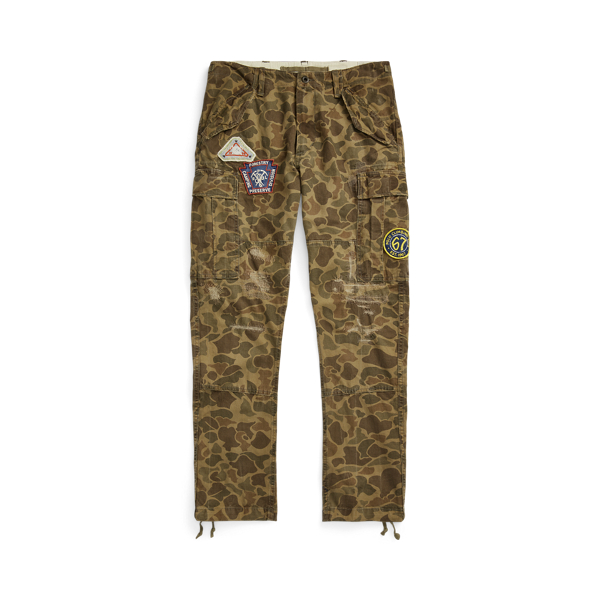 Pantalon cargo slim en toile camouflage