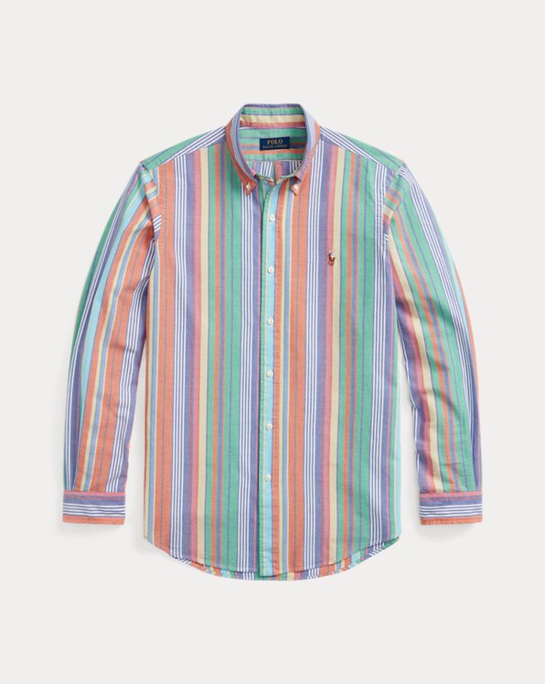 Custom fit gestreept Oxford overhemd