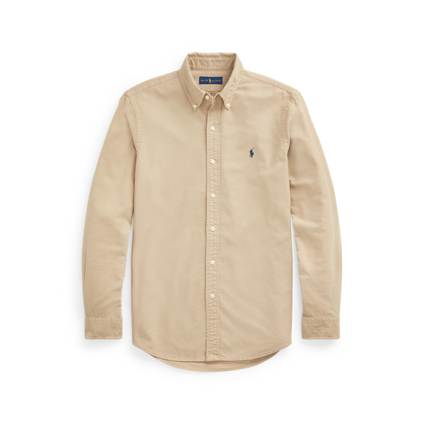 Camisa Slim Fit tingida em tecido oxford
