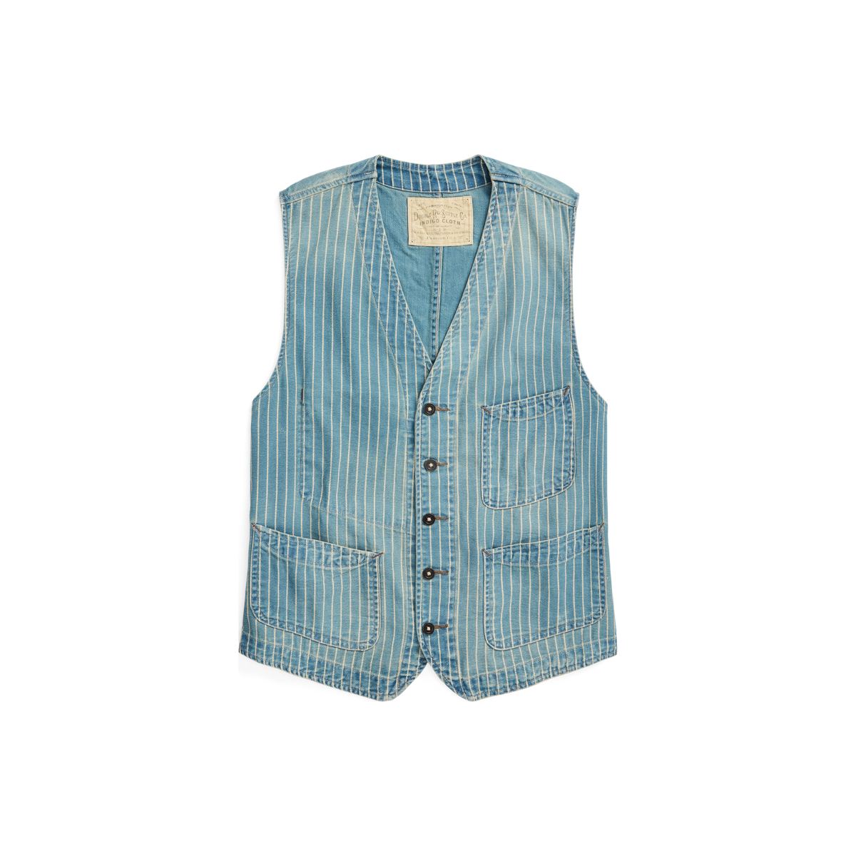 Indigo Striped Twill Vest | Ralph Lauren