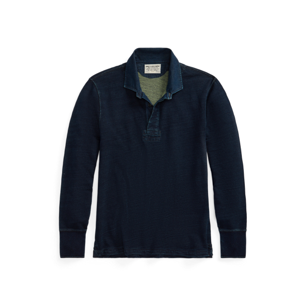 Chemise de rugby molleton éponge indigo