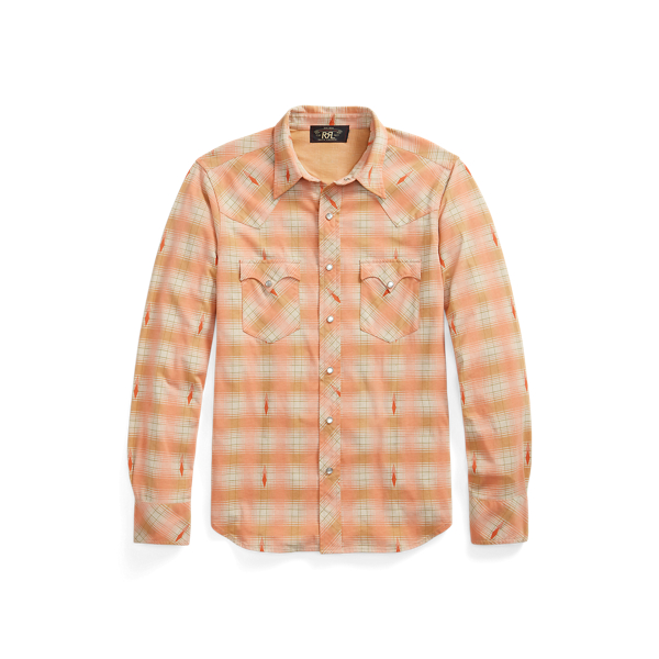 Slim fit geruit jersey westernoverhemd