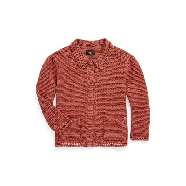 Cardigan tricot pointelle lin coton