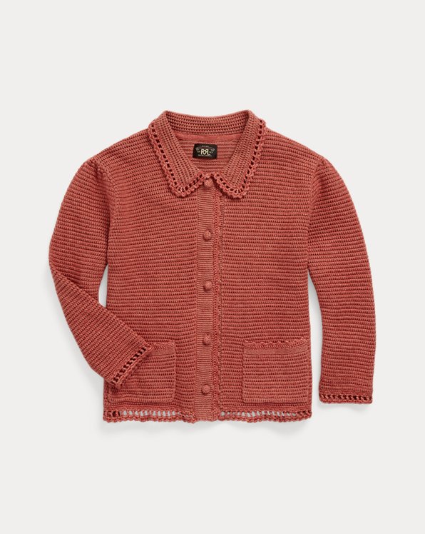 Cardigan tricot pointelle lin coton