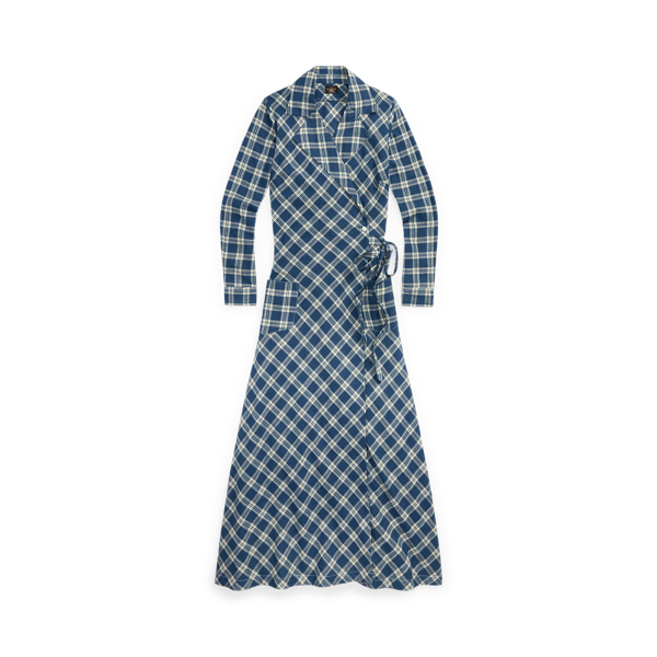 Robe portefeuille écossaise voile coton