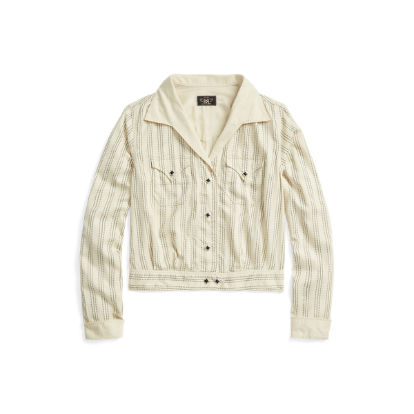 Veste western rayée en satinette