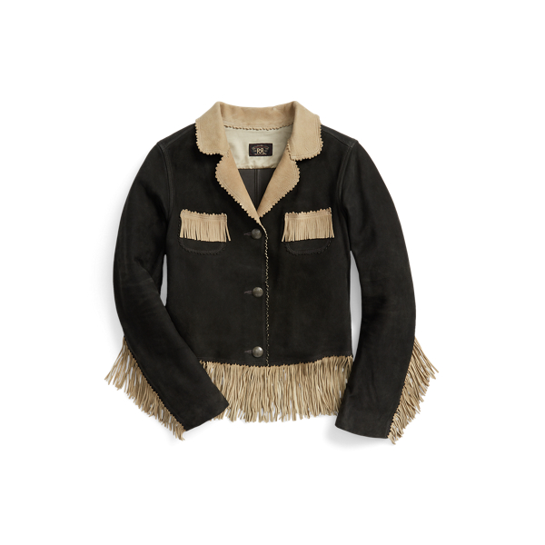 Veste en daim à bordure frangée