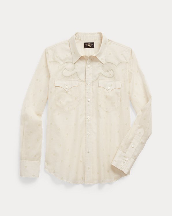 Embroidered Cotton Voile Western Shirt