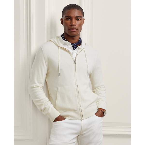 Wool-Cashmere Hooded Full-Zip Sweater