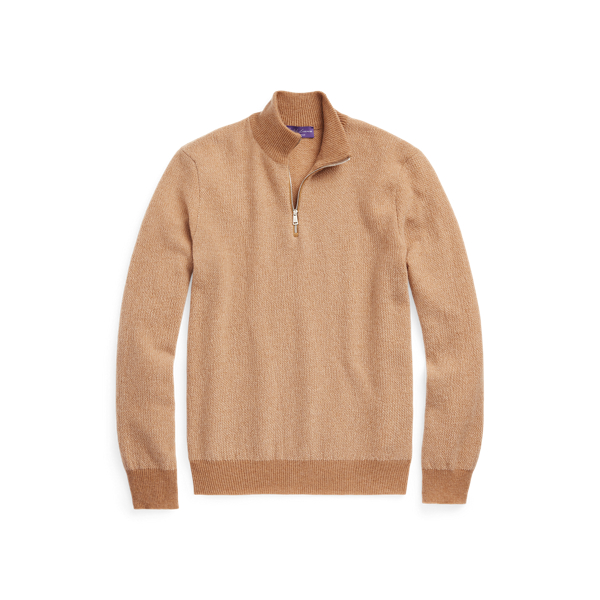 Pull demi-zippé en cachemire