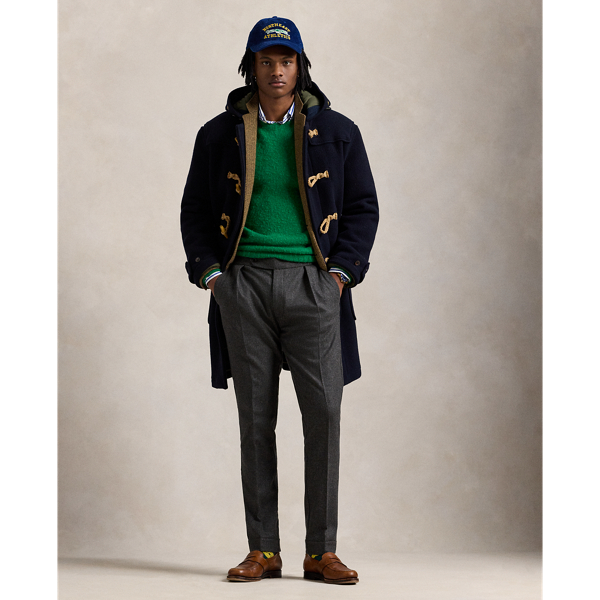 These drawstring trousers are expertly crafted with Italian wool flannel that was developed exclusively for  Ralph Lauren Lauren and feature a classic pleated silhouette.