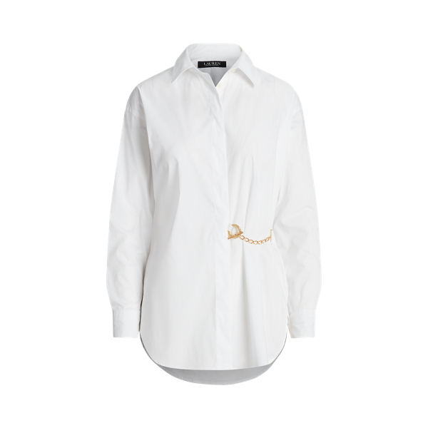 Camisa em mistura de algodão elástico