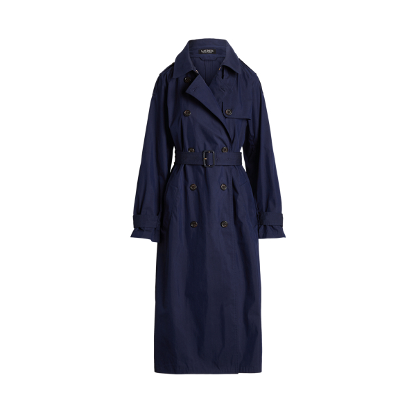 Trench-coat sergé de coton mélangé