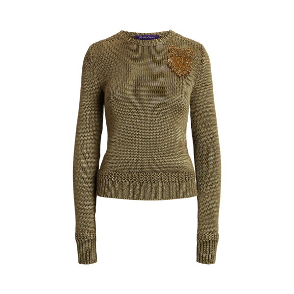 Embellished Silk-Blend Crewneck Jumper
