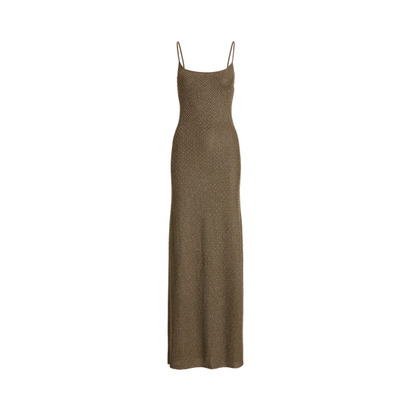 Beaded Silk Sleeveless Evening Dress