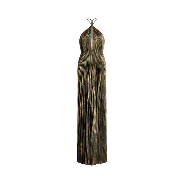 Kellen Pleated Satin Evening Dress