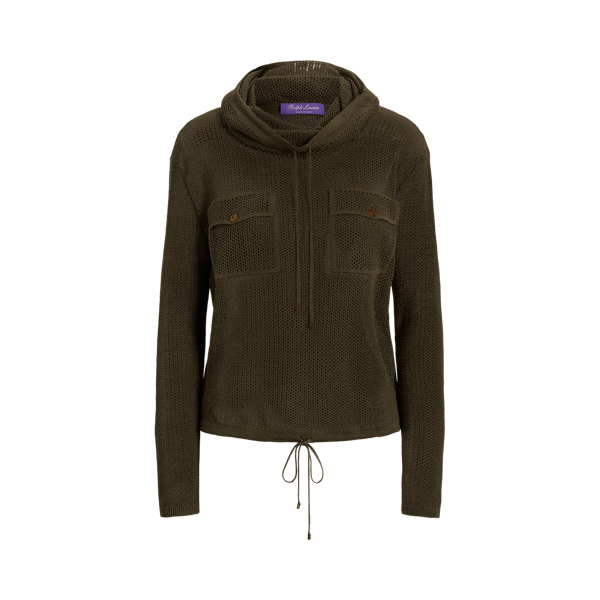 Funnelneck Silk-Linen Mesh Jumper