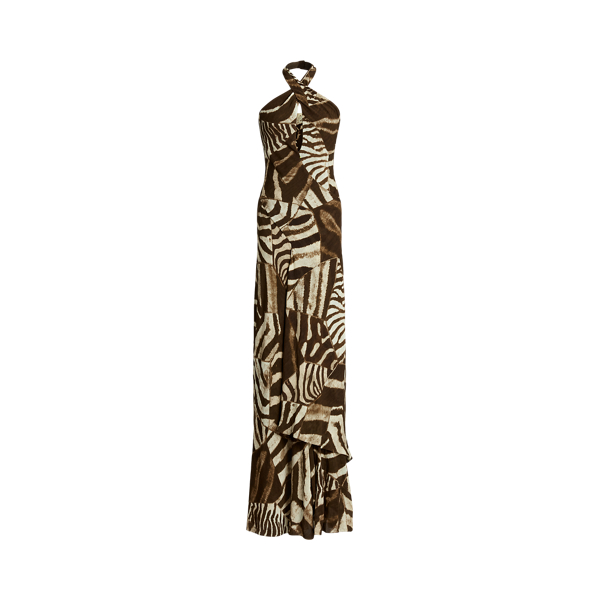 Niccola Zebra-Print Evening Dress