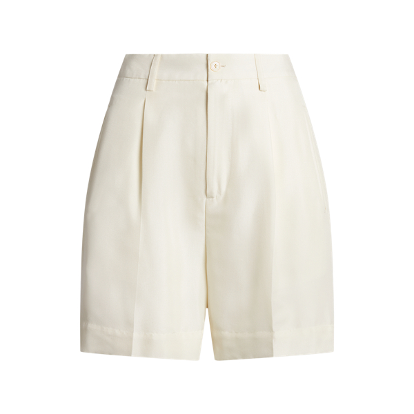 Tracy Pleated Silk Shantung Short