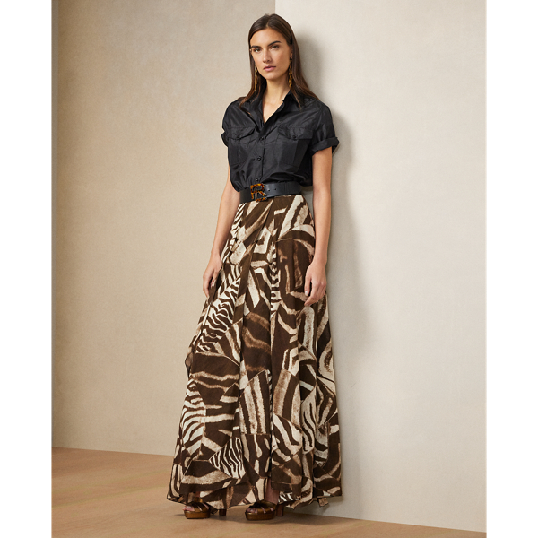 Liliosa ZebraPrint Linen Voile Skirt for Women Ralph Lauren® AM