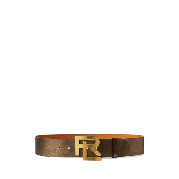 Ceinture large RL en vachette métallisée
